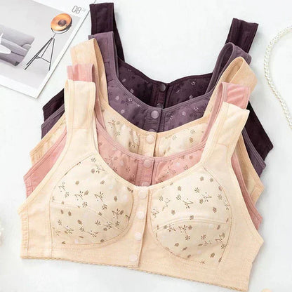 Front-Open Full Support Cotton Bra