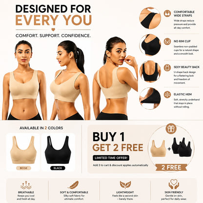 BUY 1 Get 2 FREE Imported Soft Cotton Non Paded Bra