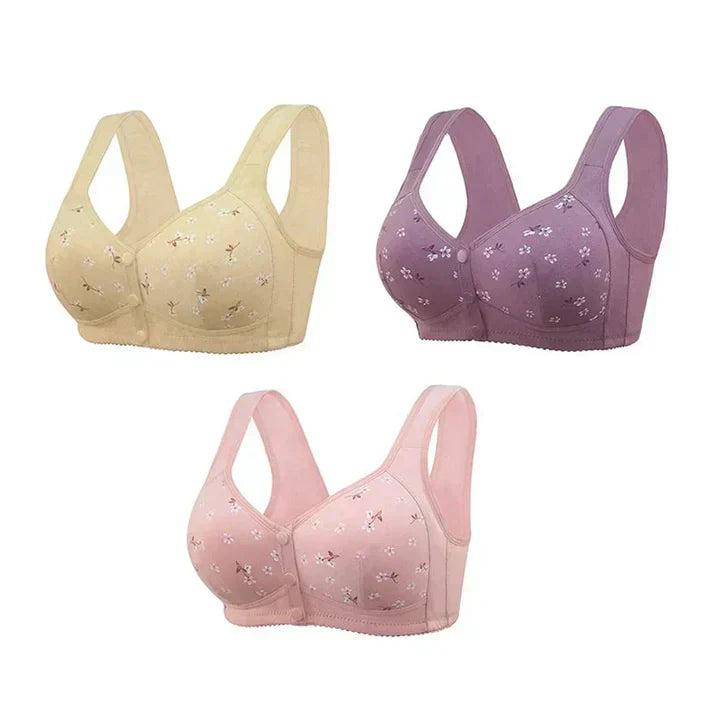 Front-Open Full Support Cotton Bra