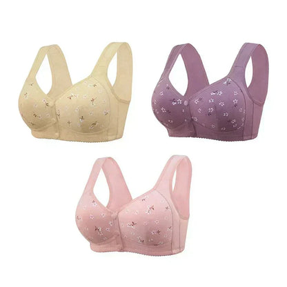 Front-Open Full Support Cotton Bra