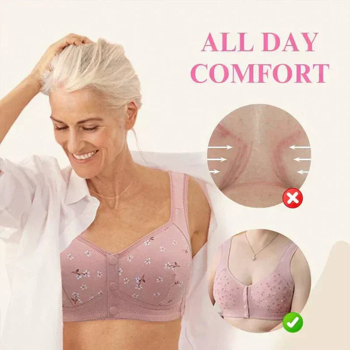 Front-Open Full Support Cotton Bra