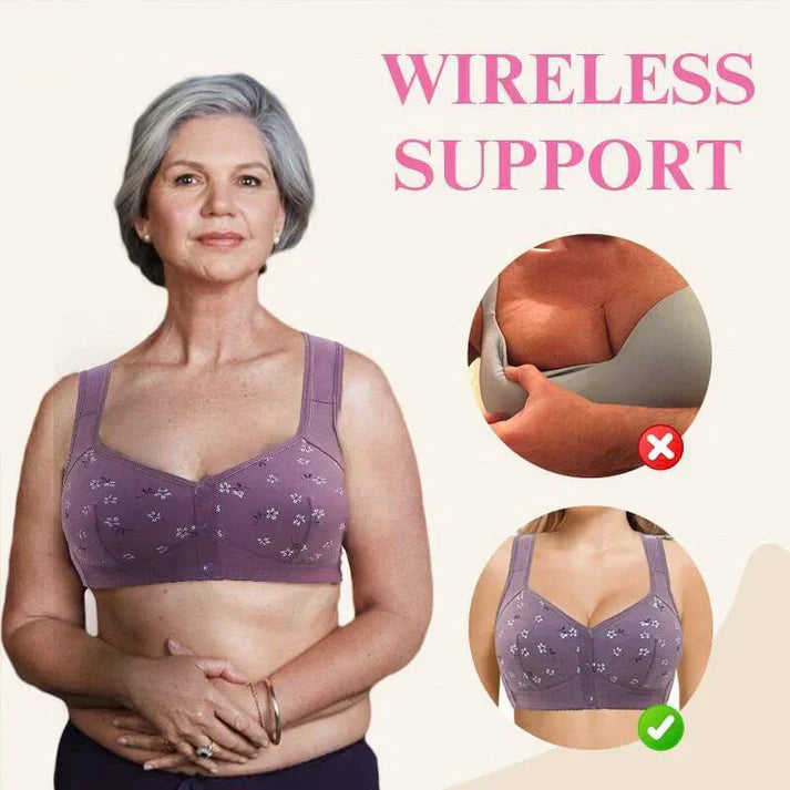 Front-Open Full Support Cotton Bra